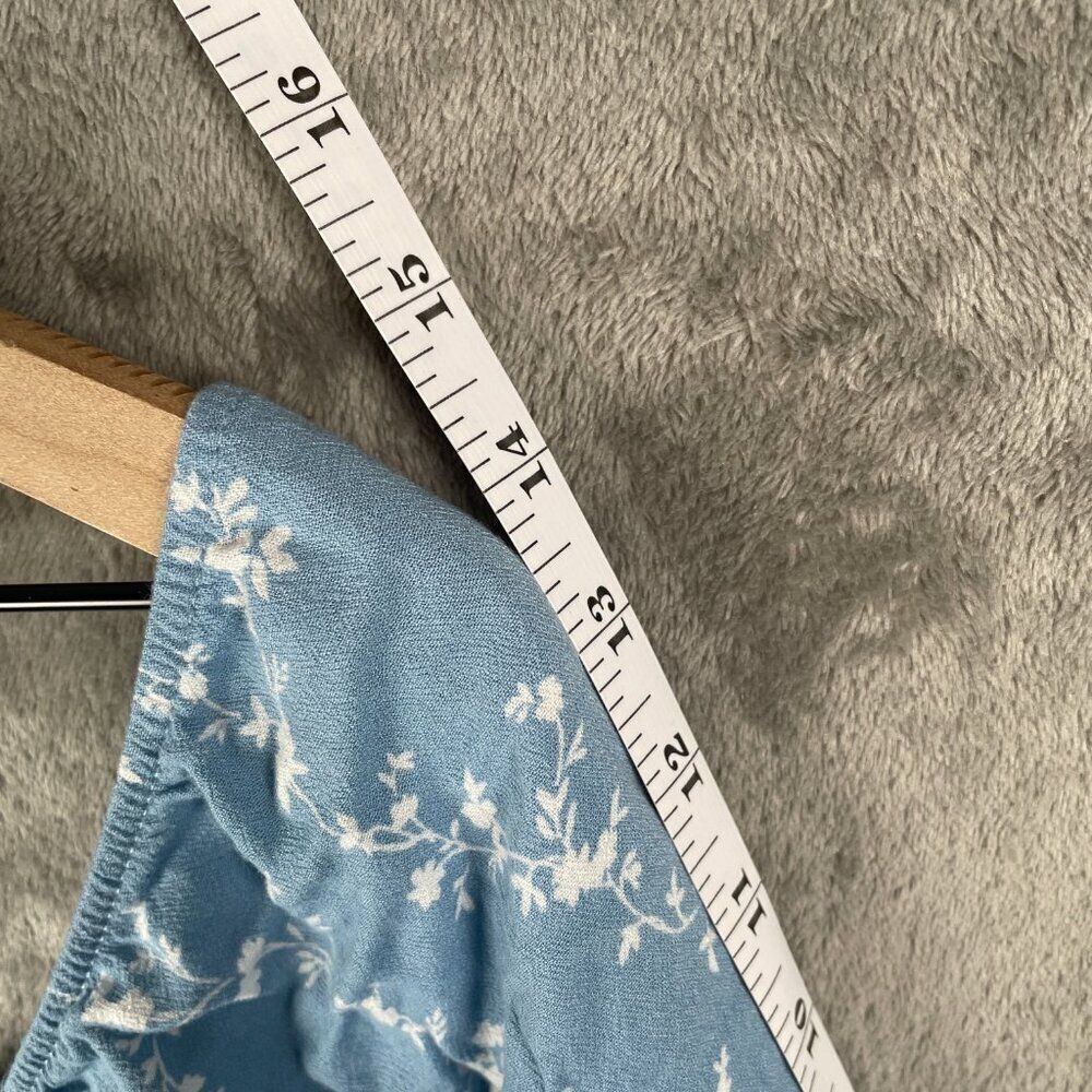 PacSun Lottie Moss Women’s S Blue Floral Smocked Peasant Crop Top Romanticcore - Picture 7 of 8